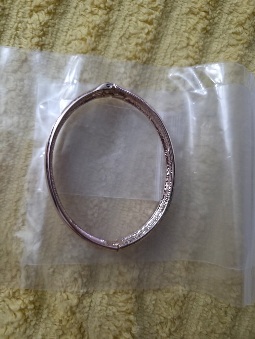 Rose Gold Tone Women's Hinged Bangle Bracelet